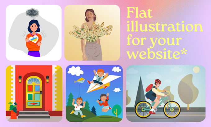 create a custom 2d vector illustration in a flat style