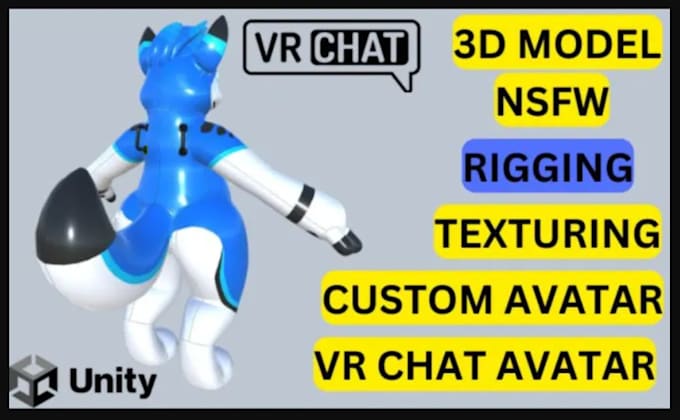 Custom vrchat avatar, vr chat avatar, vr avatar, vrc avatar in 3d model ...