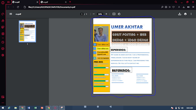 Make your best cv in ms word by Umerjehan | Fiverr