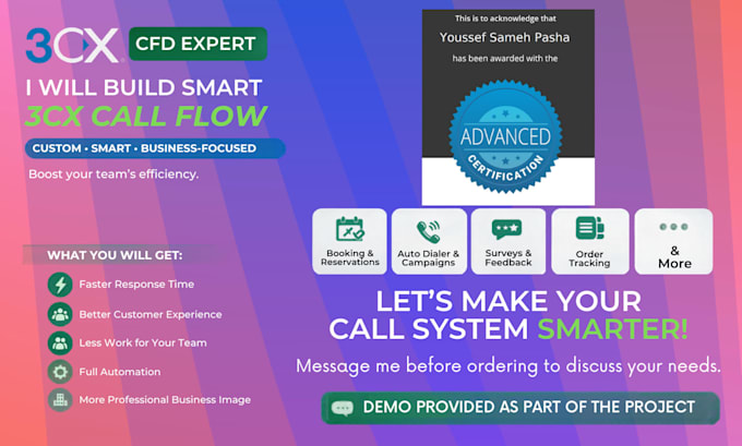 build smart 3cx cfd call flow for your business