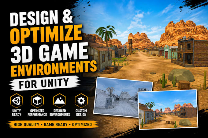 design and optimize 3d game environments for unity