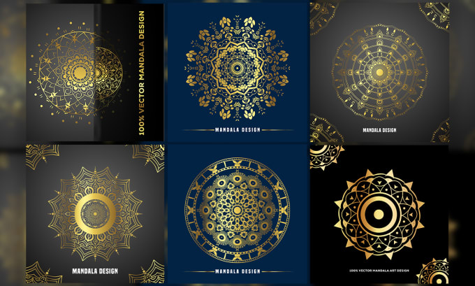 do custom premium mandala design and gold logo for you