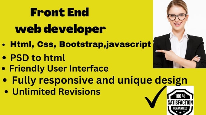 Be your front end website developer using html css and javascript by ...