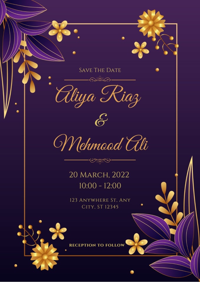 Design marrige invitation cards for you by Nimracanva Fiverr