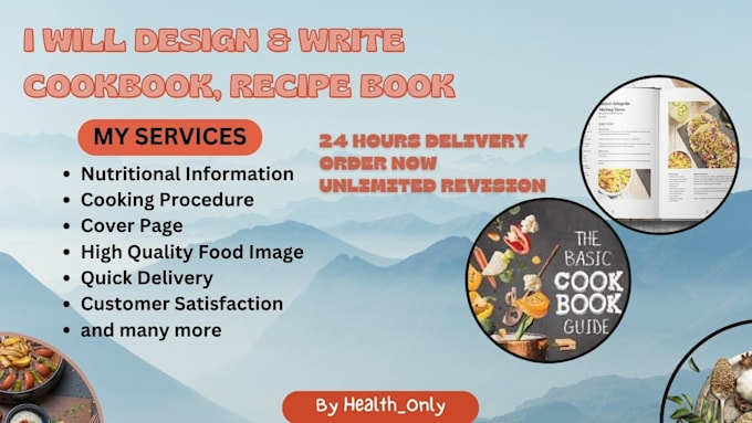 write and design cookbook, recipes, diet plan, food menu