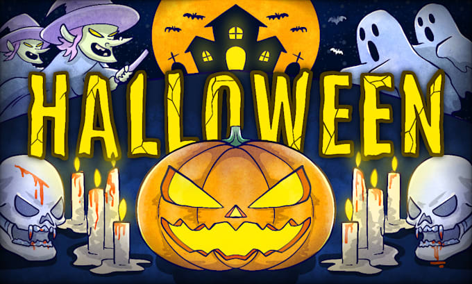 create a scary halloween illustration