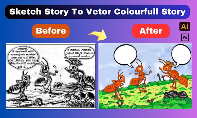 do redraw or recolor your sketch art , cartoon or logo