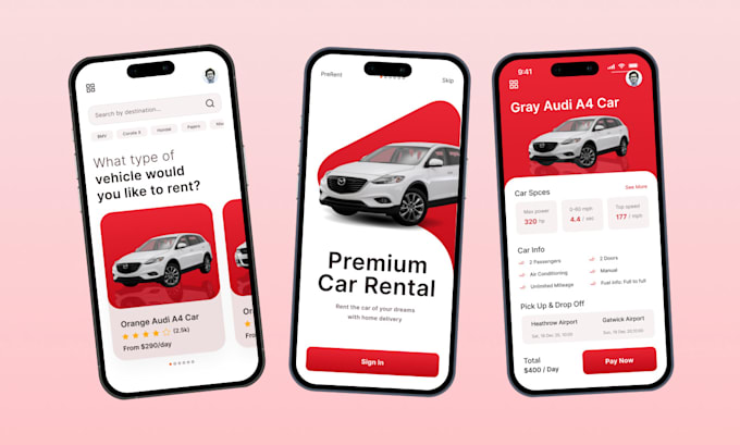 do mobile app UI UX design, figma app UI design, website UI UX in figma
