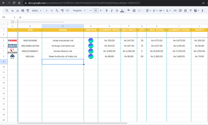 create a custom stock market screener in google sheets
