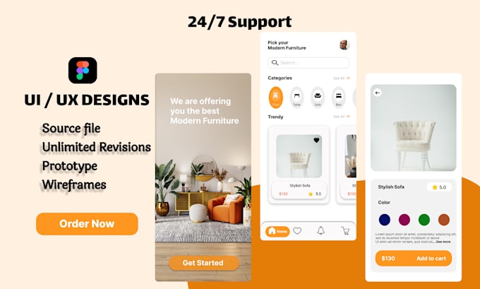 Create a professional mobile app ui ux design in figma prototype by ...