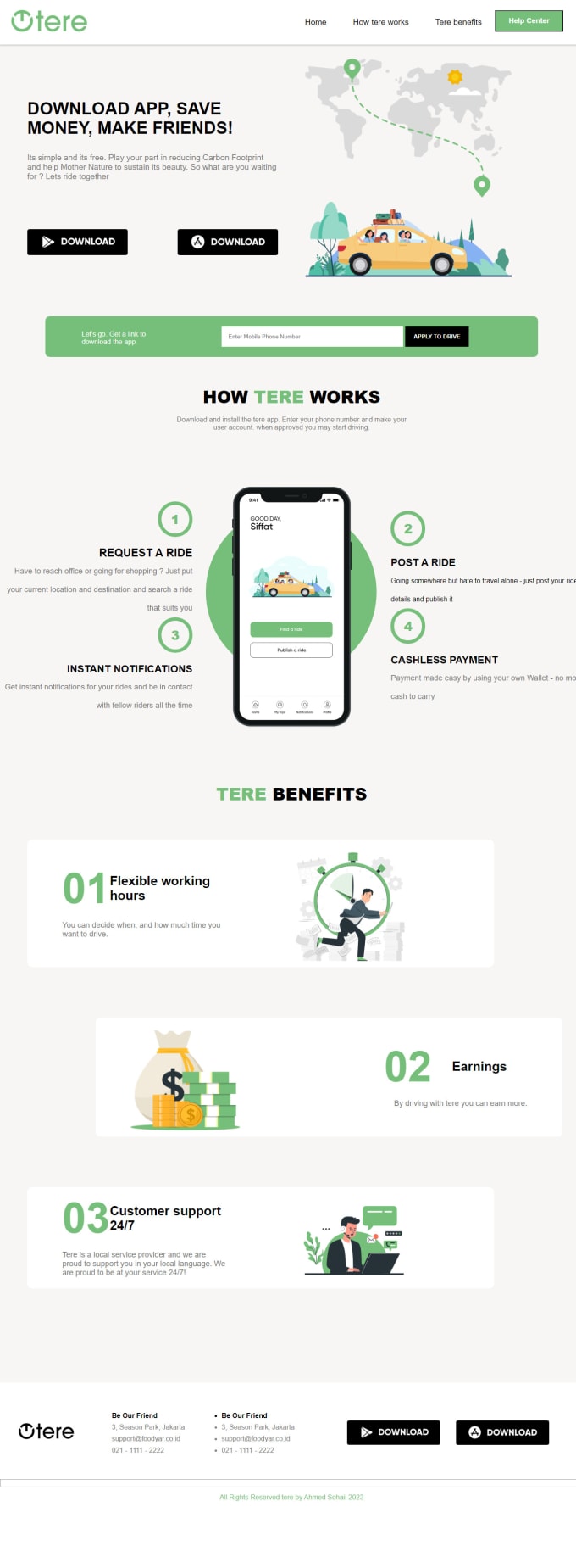 design one page websites with custom css and bootstrap