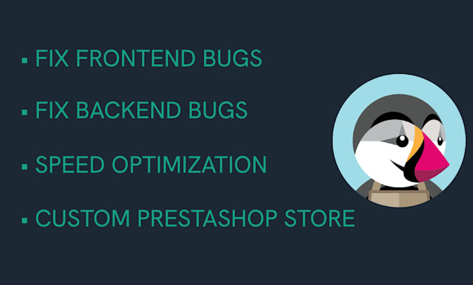 build, optimize, and fix bugs of your prestashop store