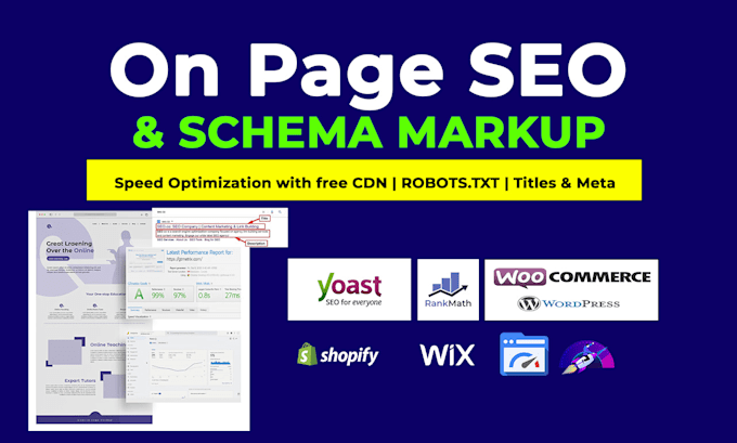 do wordpress on page SEO, schema markup, and robots txt