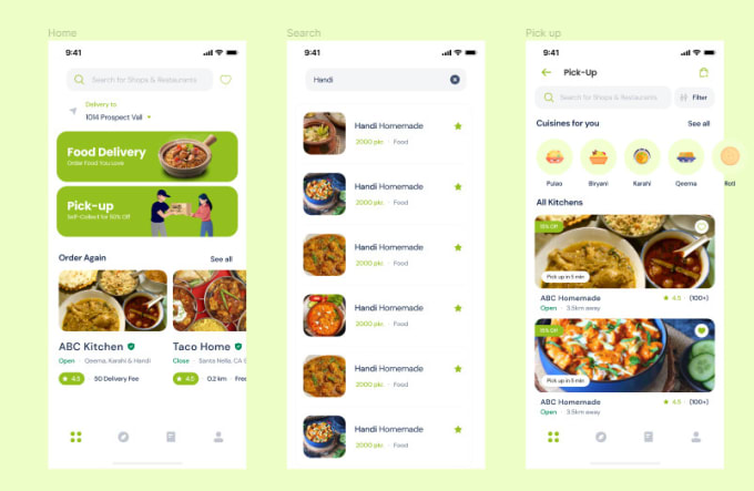Do ui ux app design food app for you by Wassi_designer | Fiverr