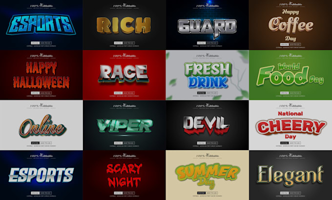 do awesome 3d editable typography text effect designs