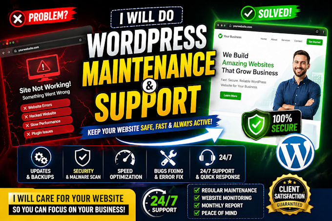 do wordpress website maintenance and wordpress support or help
