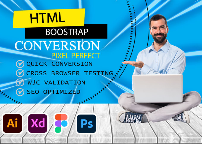 Convert figma to html, xd to html css, psd to html responsive bootstrap ...