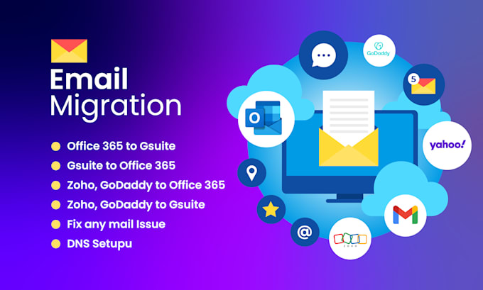 migrate your email to office 365, g suite, zoho, cpanel migration