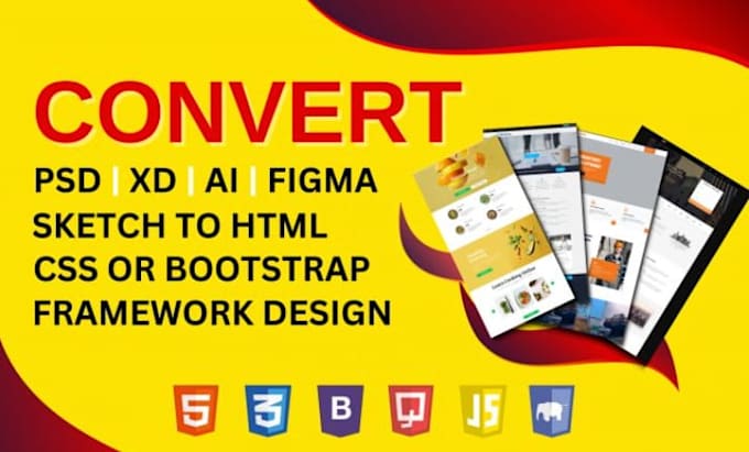 convert figma to html xd to html psd to html css bootstrap
