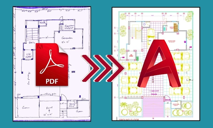 Convert pdf, photo, or sketch to autocad in 24h by Mh_shoikot | Fiverr