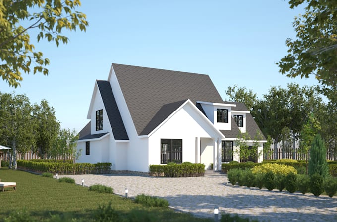 do 3d architectural design, interior design, exterior rendering, 3d floor plan