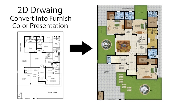floor plan into presentations renders architecture autocad revit 3ds max