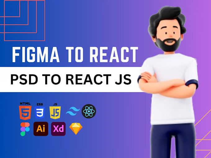 Convert psd to react figma to react js responsive web app by Abdulahad ...