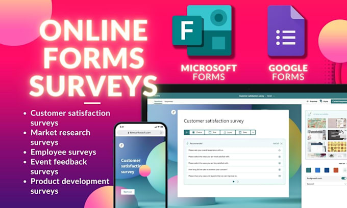 Create online google or microsoft forms survey questionnaires by ...