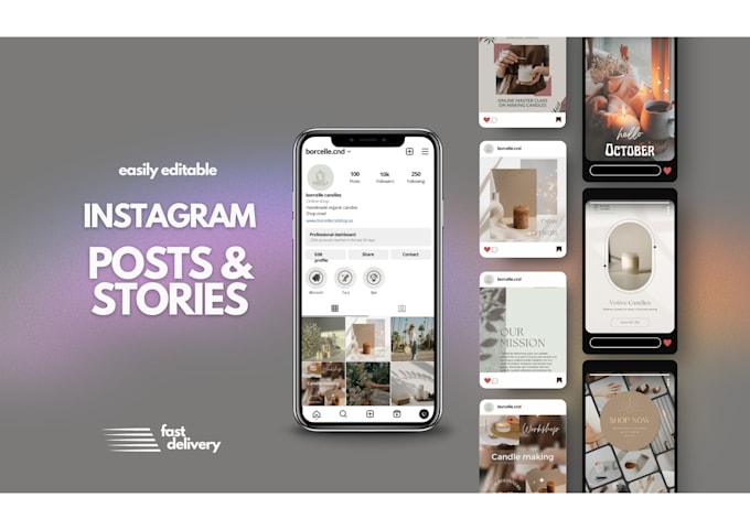 design editable instagram posts and stories for an aesthetic feed