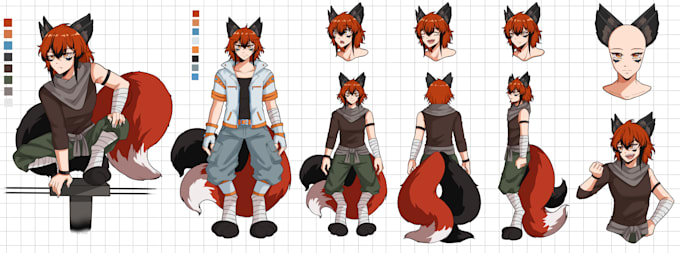 draw a character sheet reference for your oc