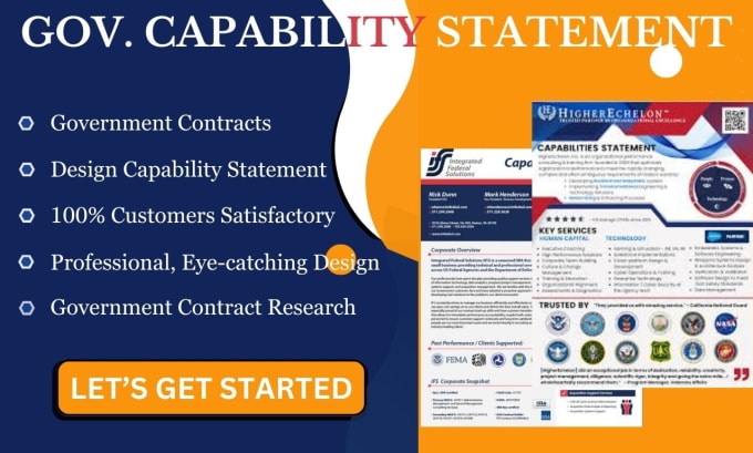 design government capability statement government contract capability statement