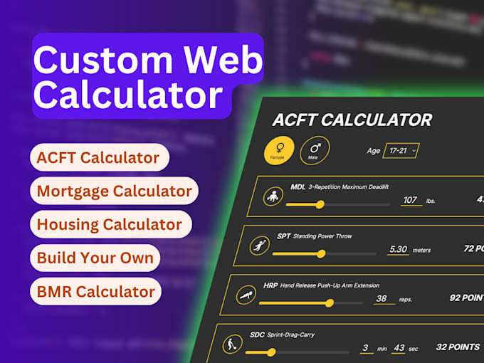 build custom web calculator or convert excel into website