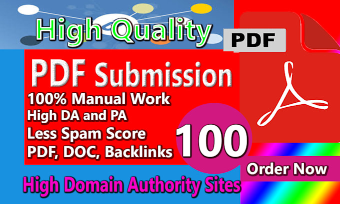 do PDF submission, article submission, backlinks to 150 document sharing sites