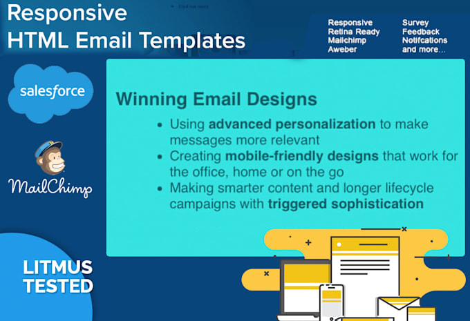 create responsive html email for pardot, mailchimp etc