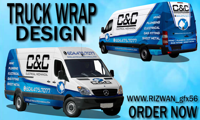 create a truck, car, van and vehicle wrap design