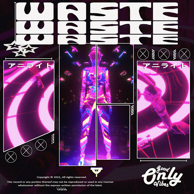 make cover arts in y2k hyperpop edm style