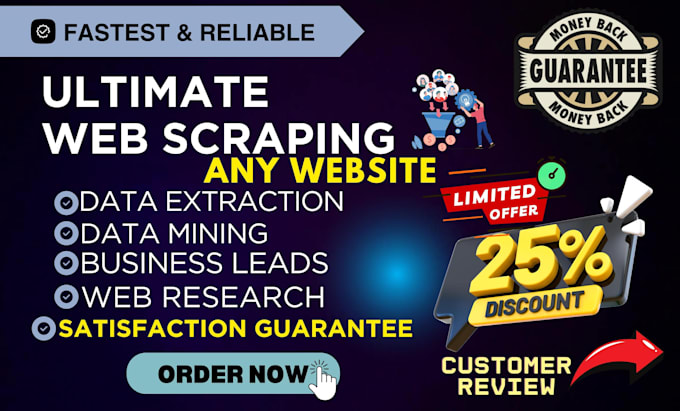 do web scraping, data scraping, data extraction from any website, a web scraper