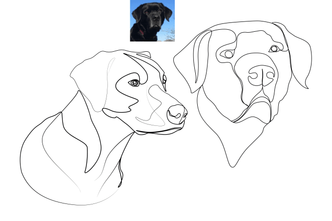 draw your pet animal in line art, one line art, line art icon illustration logo