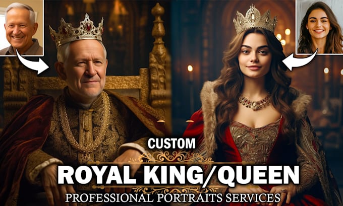 make custom renaissance royal family, royal couple portrait for christmas gift