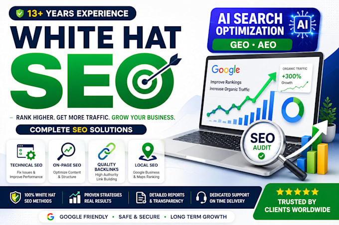do complete white hat SEO for higher google rankings