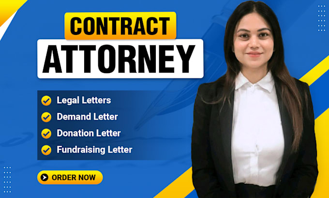 write legal letters, demand letter, donation letter and letter of intent