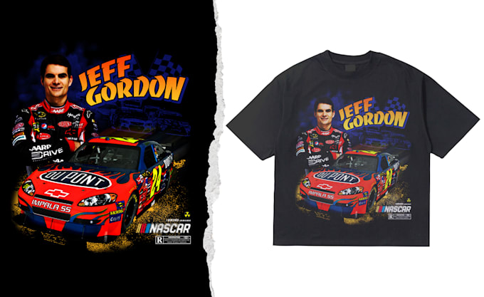 design vintage nascar t shirts in 24hrs