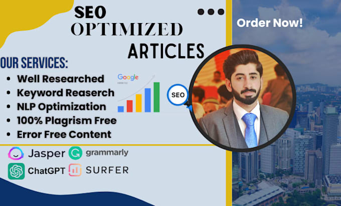 write surfer SEO optimized articles and blog post with jasper ai in 24 hours