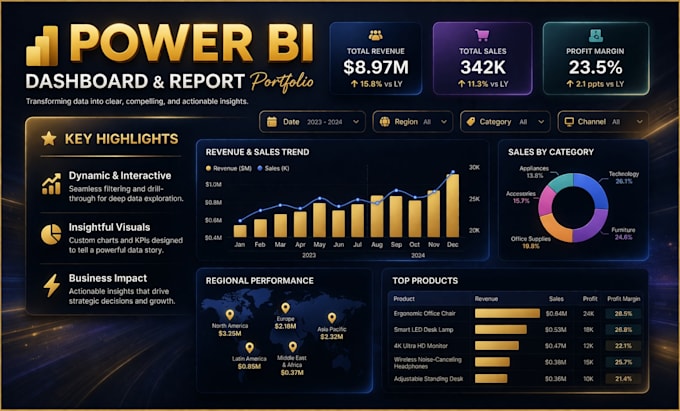 design professional  power bi reports and dashboards