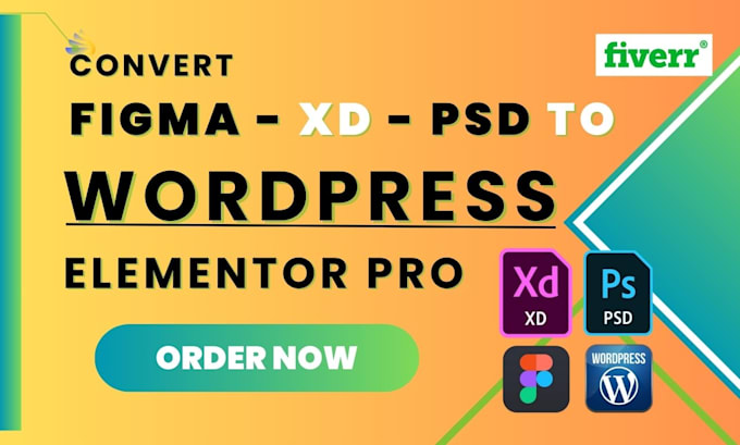 convert figma to wordpress or xd, PSD to wordpress with elementor pro