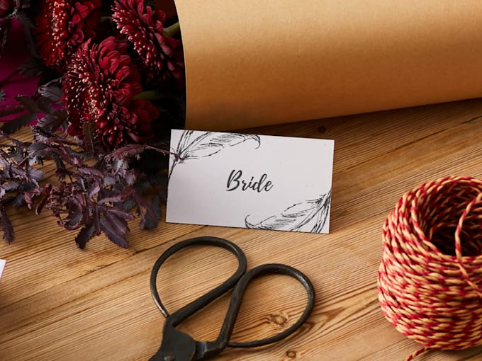 Design wedding place cards and seating chart in your preferred theme by