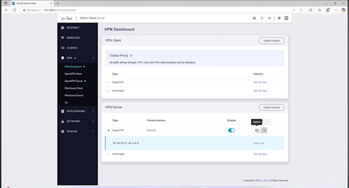 setup openvpn server on AWS and glinet routers