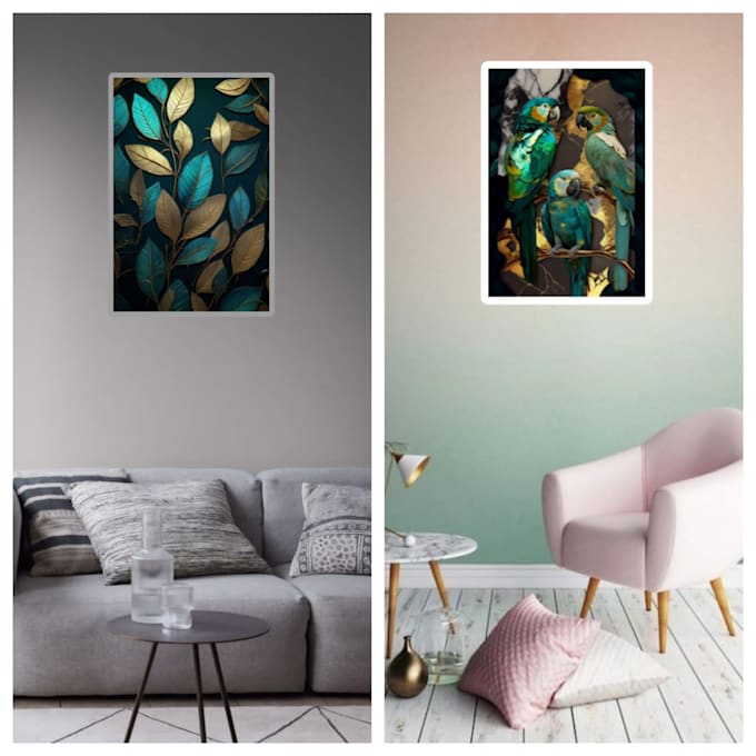 create amazing  modern realistic  canvas wall art mockups