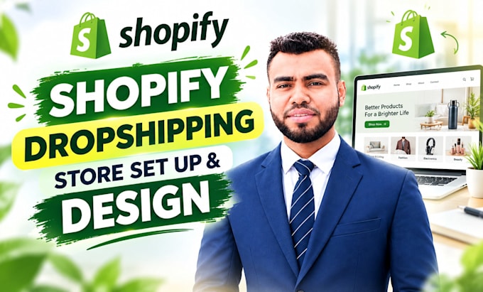 set up a branded shopify dropshipping store and store design