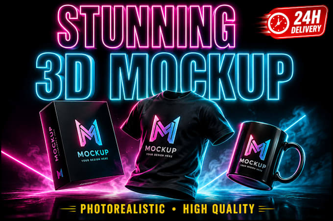 create stunning professional 3d mockup for product packaging